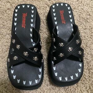 Demonia skull sandals size 10